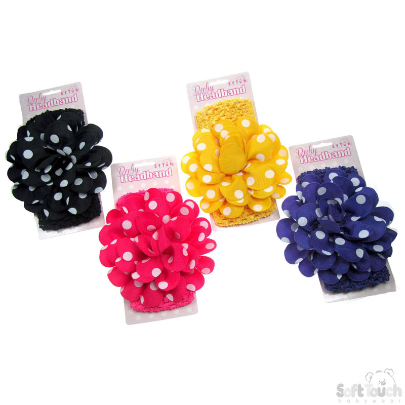 Infants Crochet Headbands W/Spotty Flower No. HB84