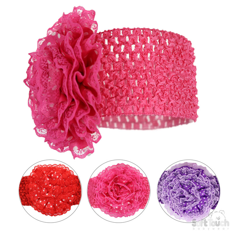 Crochet Headband W/Lace Flower No. HB86