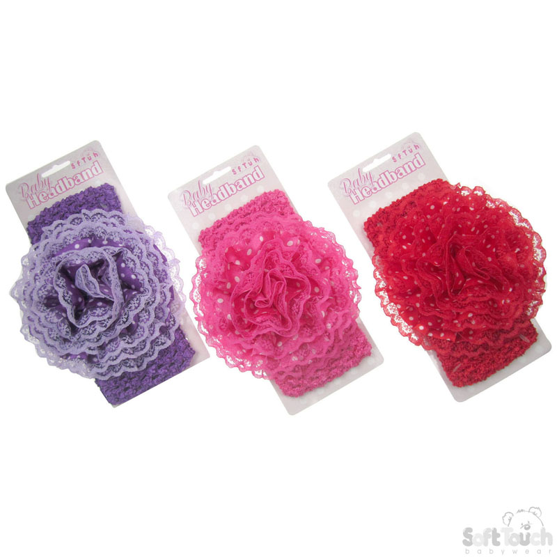Crochet Headband W/Lace Flower No. HB86