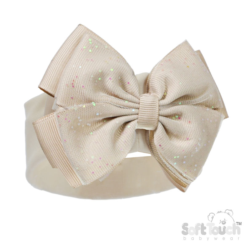 Coffee Headband w/Glitter Bow : HB92-COF