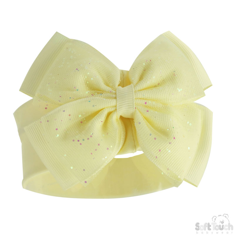 Lemon Headband w/Glitter Bow : HB92-LEM