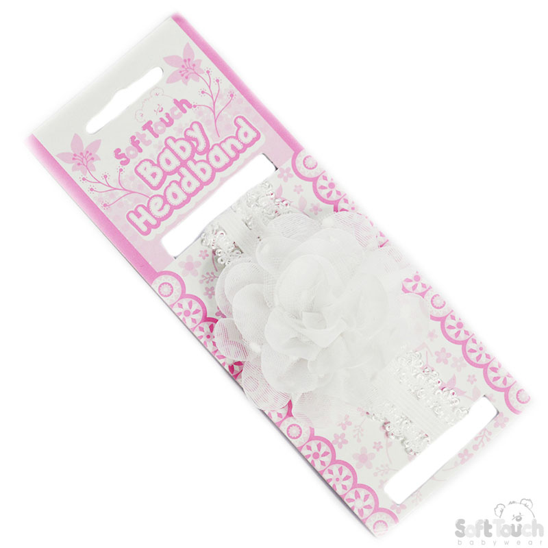 White Lace Headband W/Spotty Flower No. HB94-W