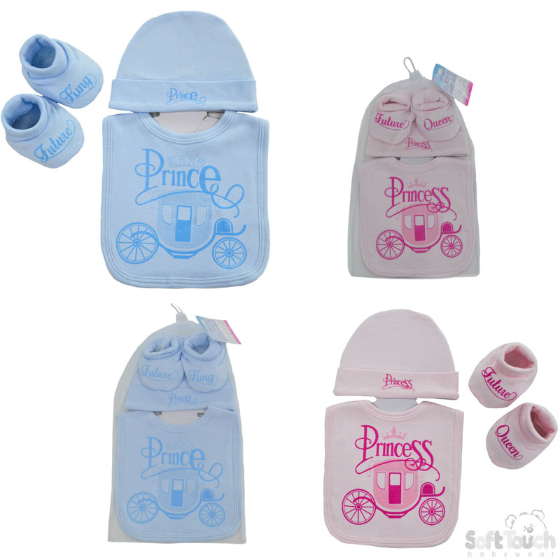 B/P Prince/ss Bib, Hat & Bootee Set No. HBB260