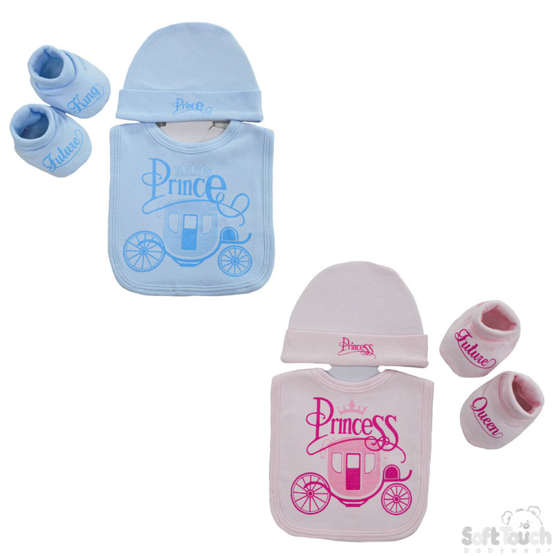 B/P Prince/ss Bib, Hat & Bootee Set No. HBB260