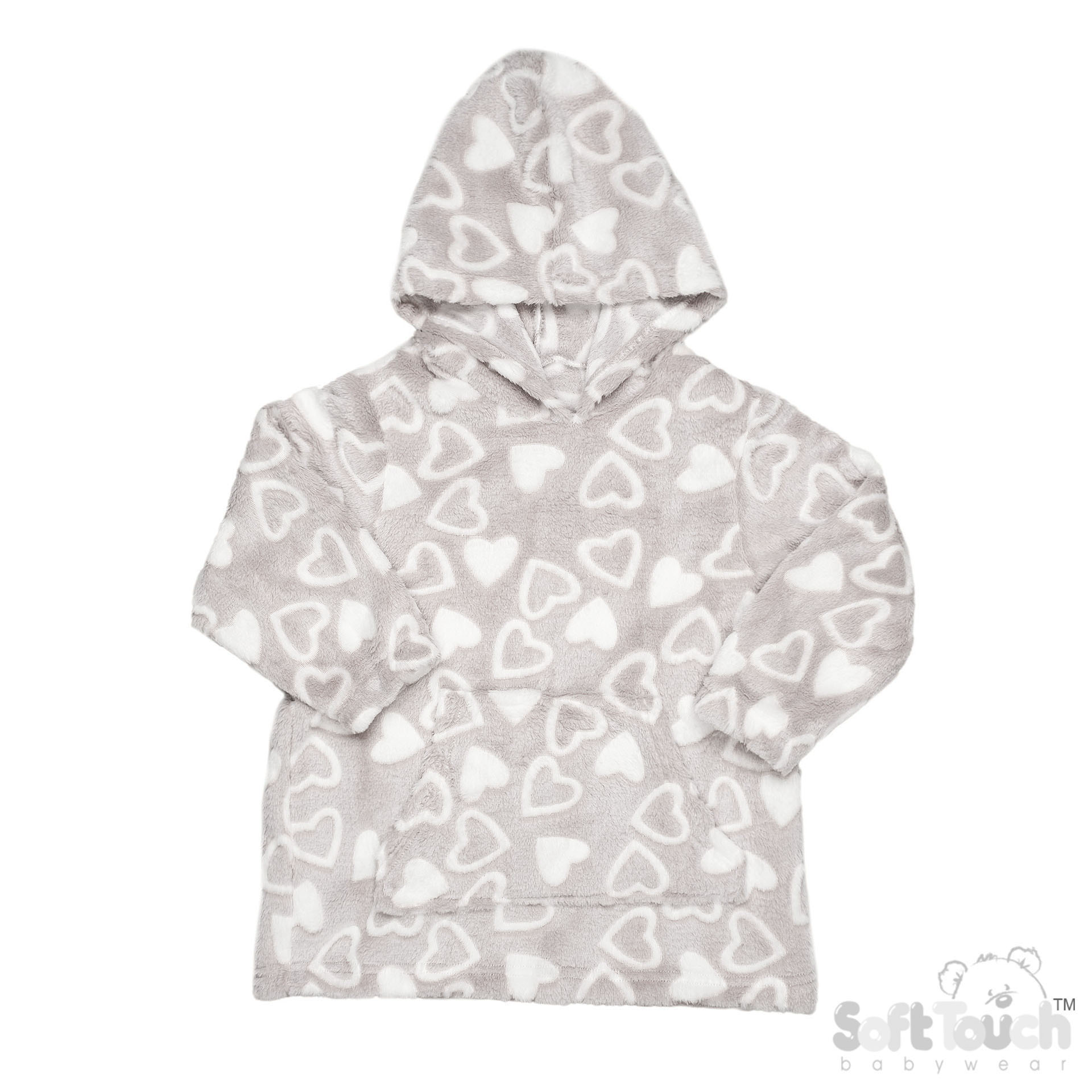 Grey Hearts Hoodies : HD114-G