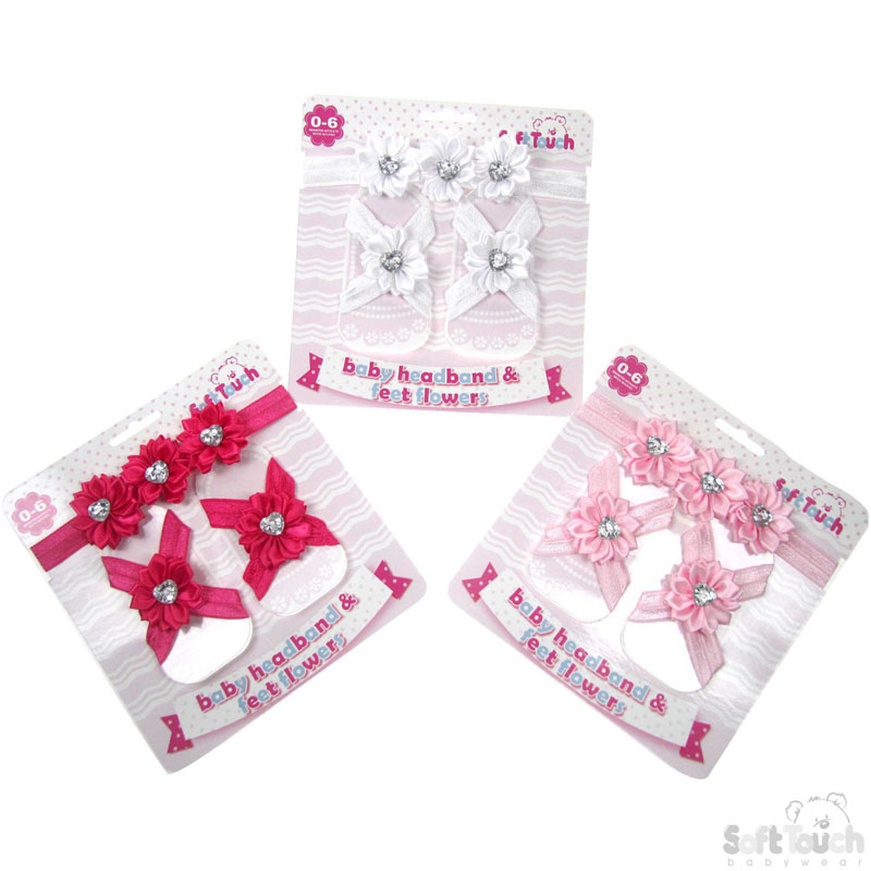 Headband & Feet Flower Set W/Stone No. HF07