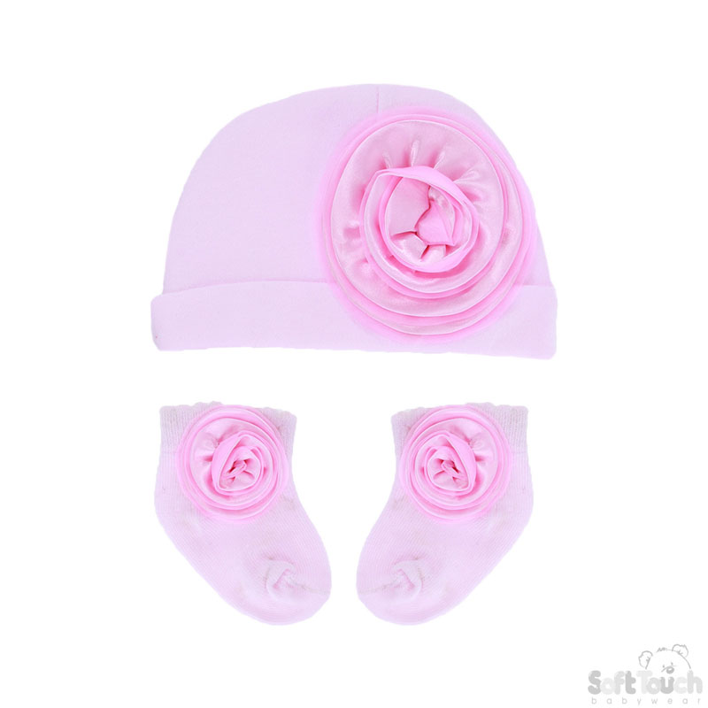 Hat & Socks Set W/Flower No. HS102