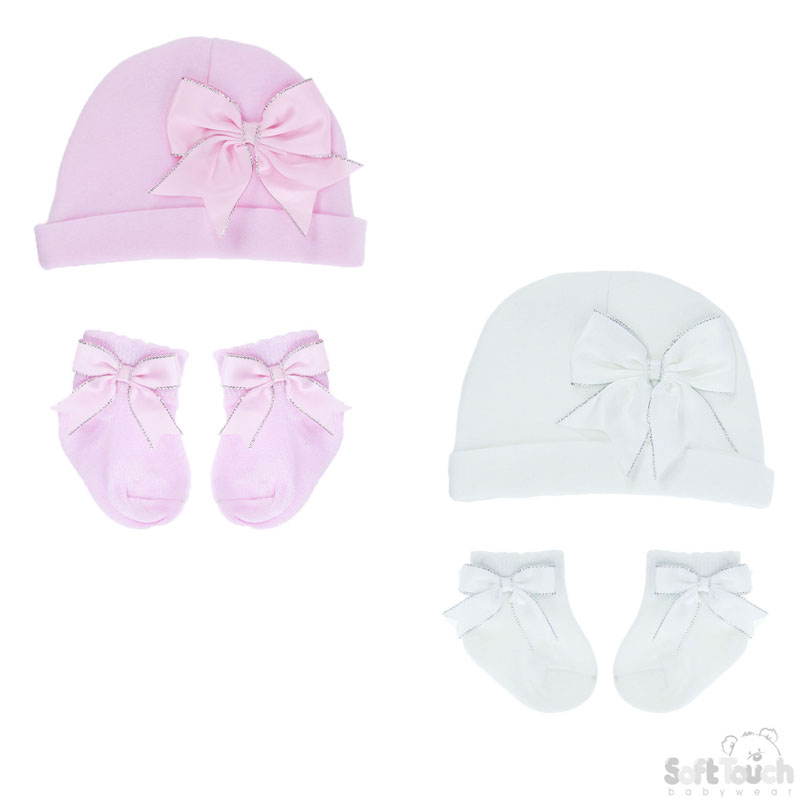 Hat and Socks W/Bow Set No. HS104