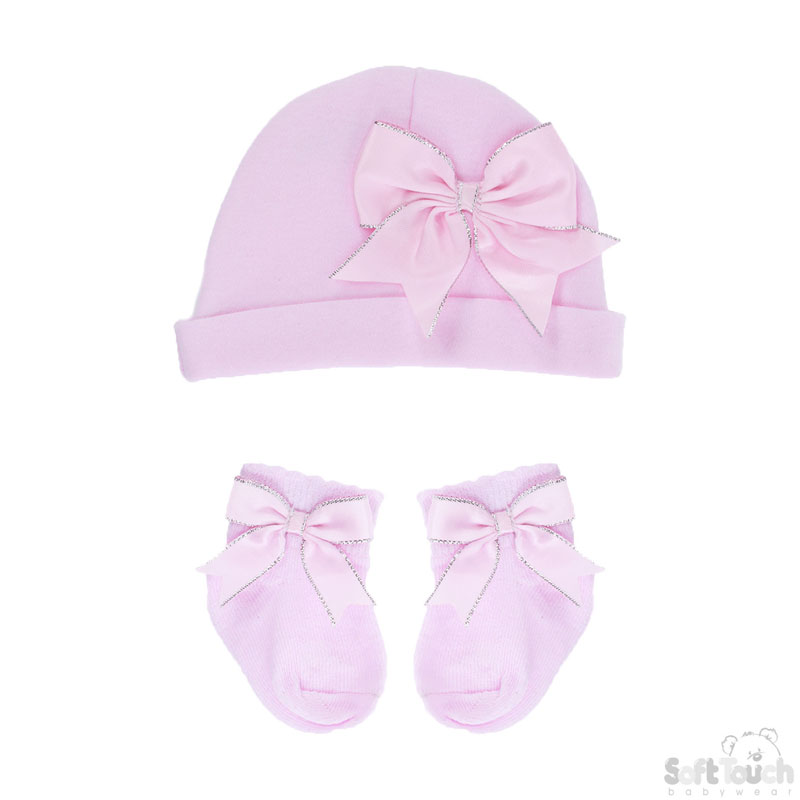 Hat and Socks W/Bow Set No. HS104