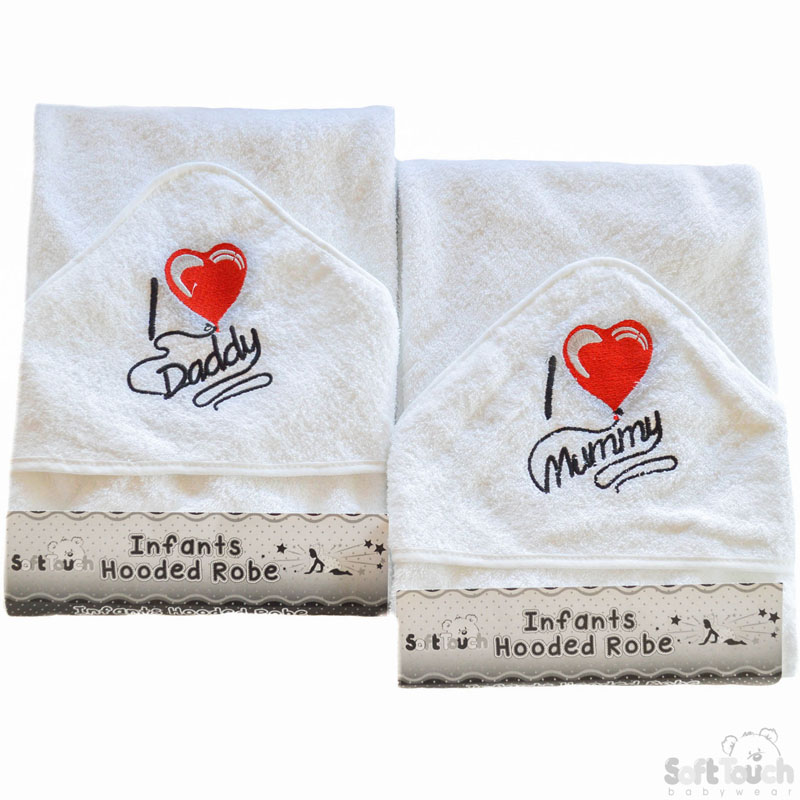White InfantsI Love Mummy/Daddy H/Robes HT14-W