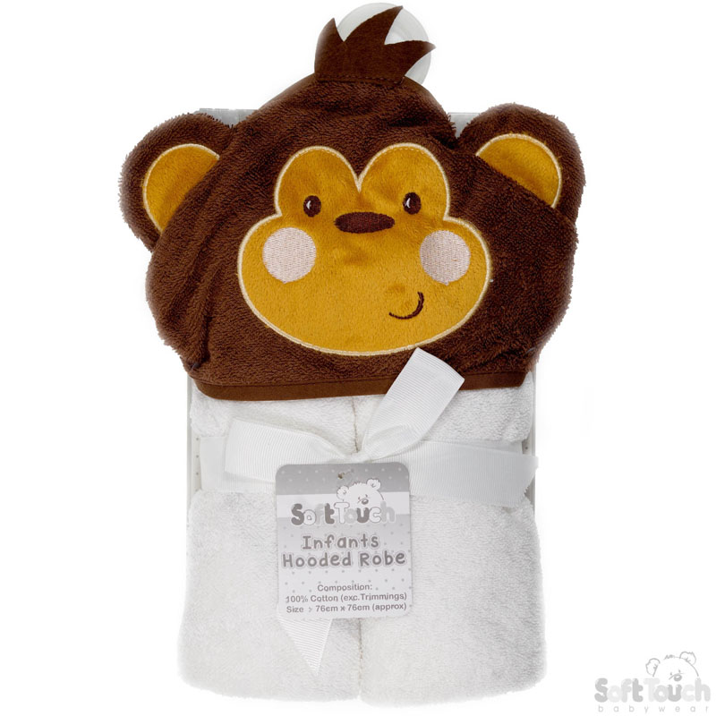 Infants Chimp Applique Hooded Robes No. HT30