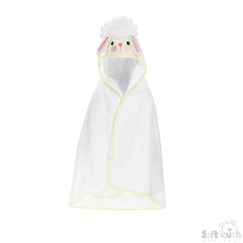 Infants Lamb Applique Hooded Robe No. HT34