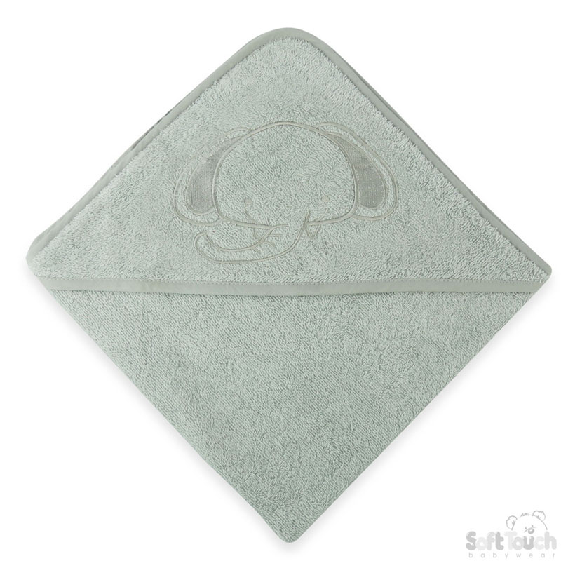 Grey Hooded Robe w/ Elephant Embroidery : HT62-G