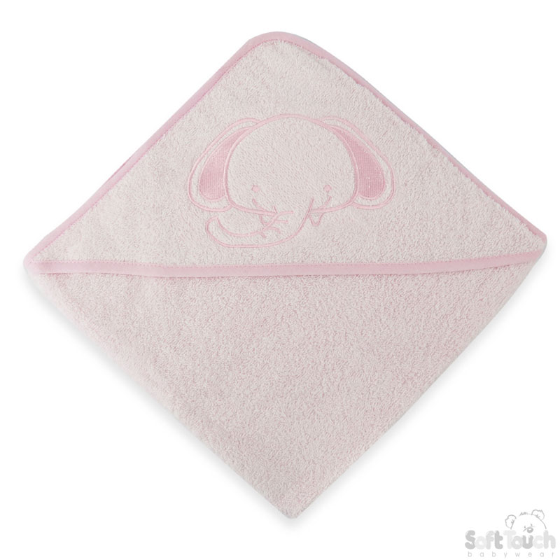 Pink Hooded Robe w/ Elephant Embroidery : HT62-P