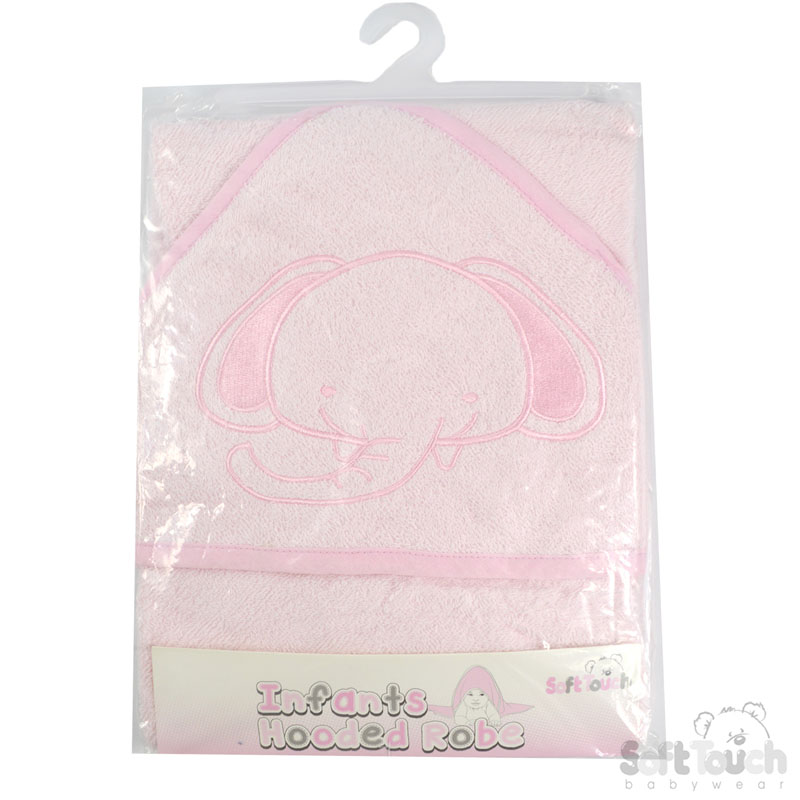 Pink Hooded Robe w/ Elephant Embroidery : HT62-P