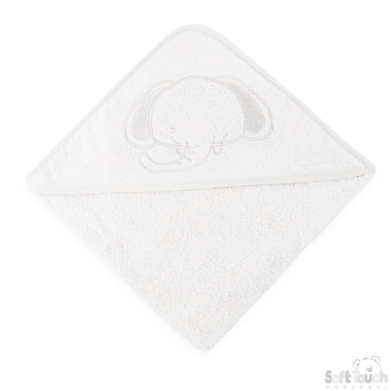 White Hooded Robe w/ Elephant Embroidery : HT62-W