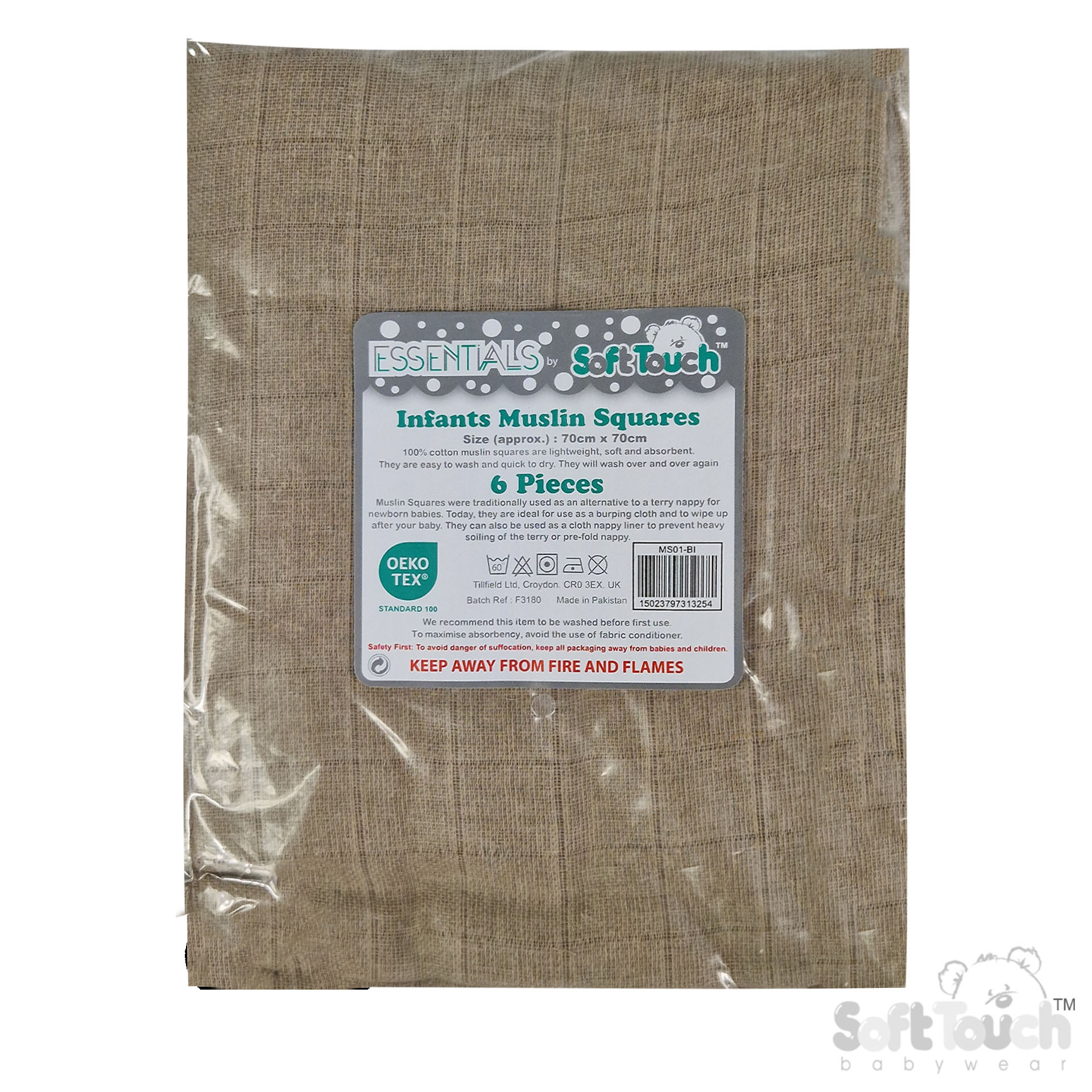 Biscuit Muslin Squares MS01-BI (6pcs)