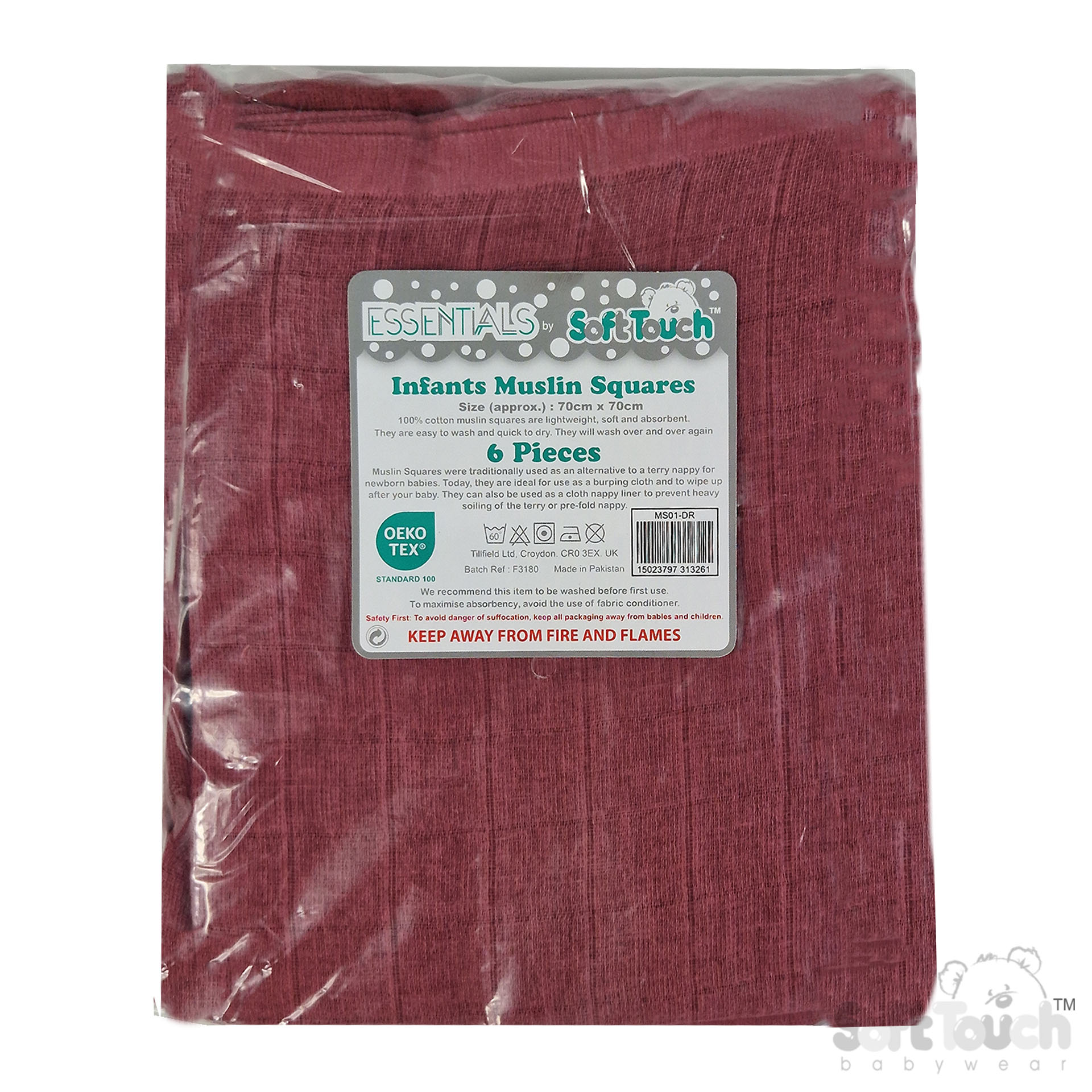Deco Rose Muslin Squares MS01-DR (6pcs)