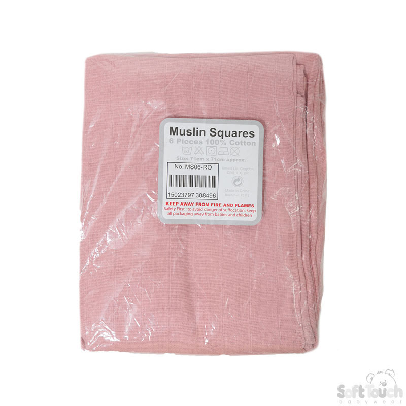 Rose Gold Muslin Squares MS06-RO (6 Pcs)