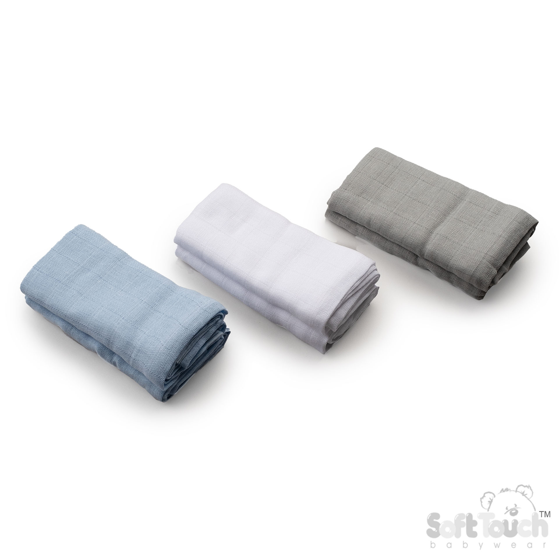 Multicolour 6-Pack Plain Muslin Squares : MS11-B