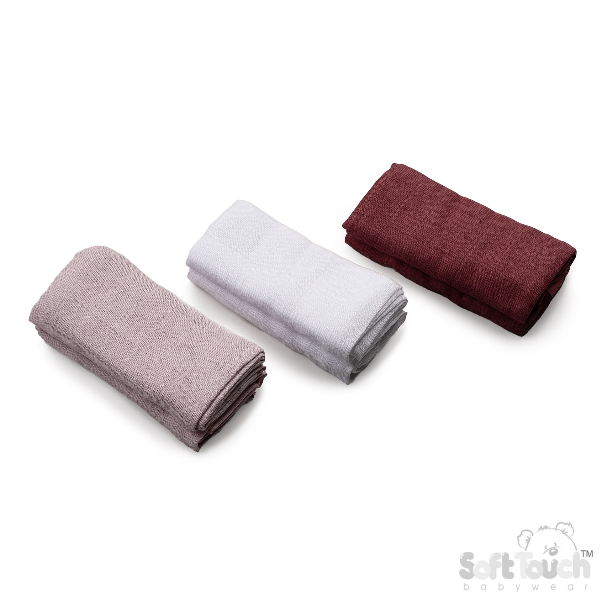 Multicolour 6-Pack Plain Muslin Squares : MS11-G