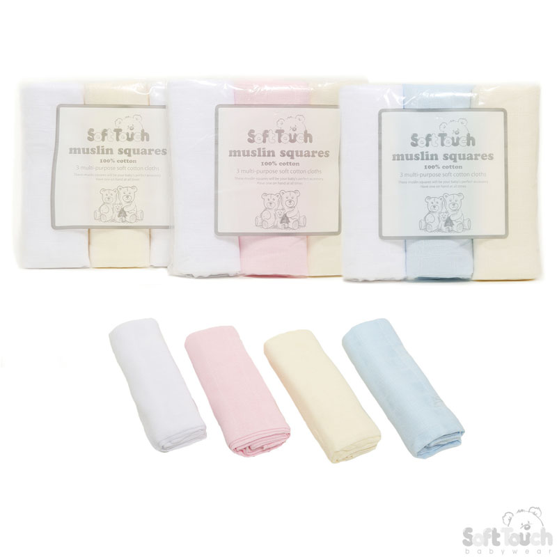 3 Pack Muslin Squares No.MS12