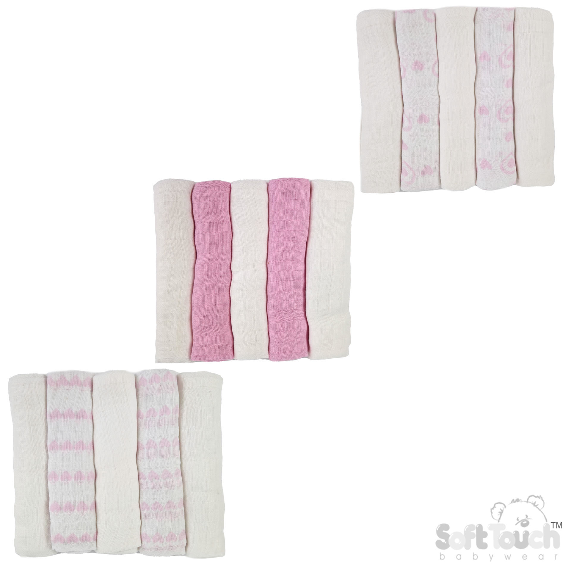 5 Pack Assorted Muslin Squares : MS14-P