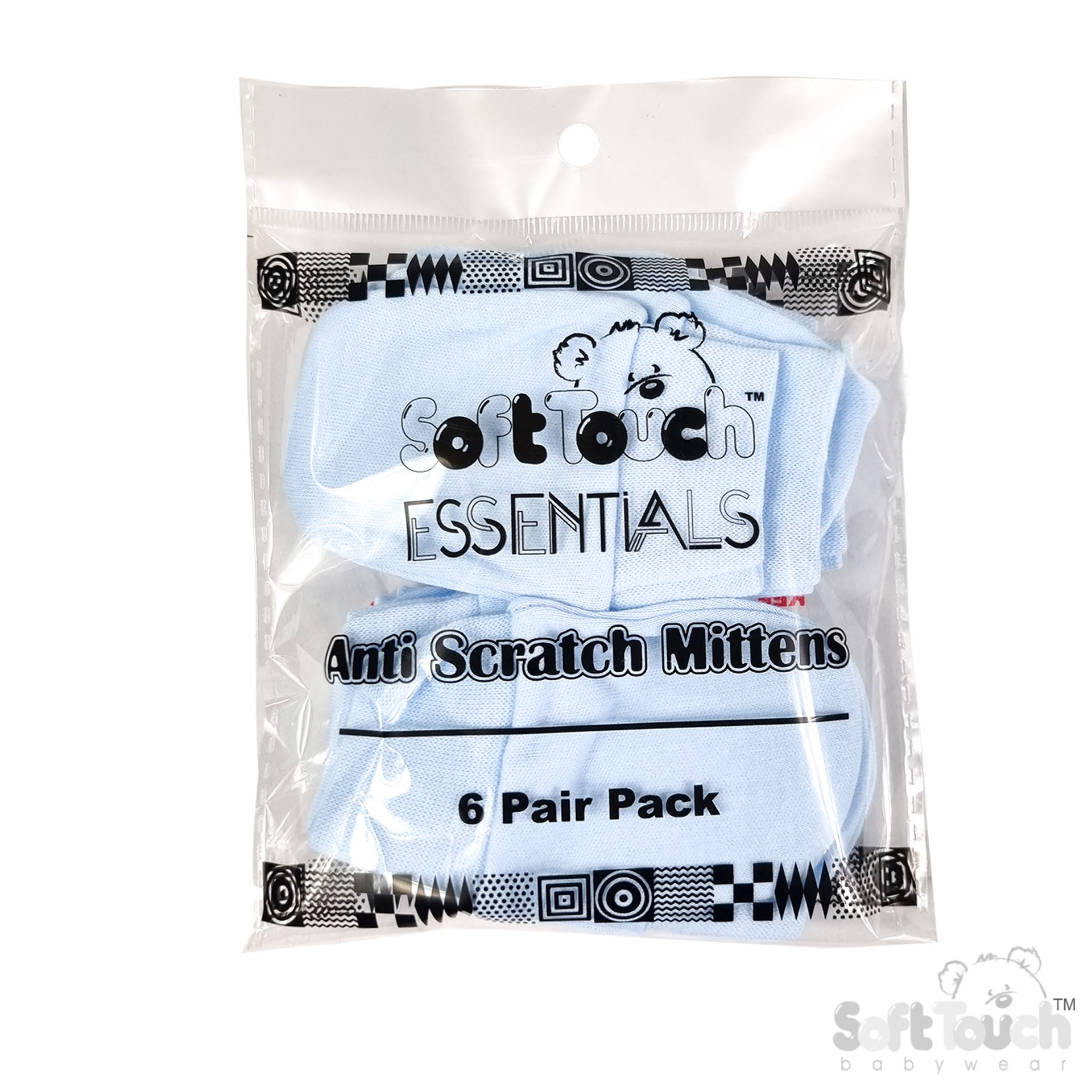 Blue Anti-Scratch Mittens No. P110-B-BP