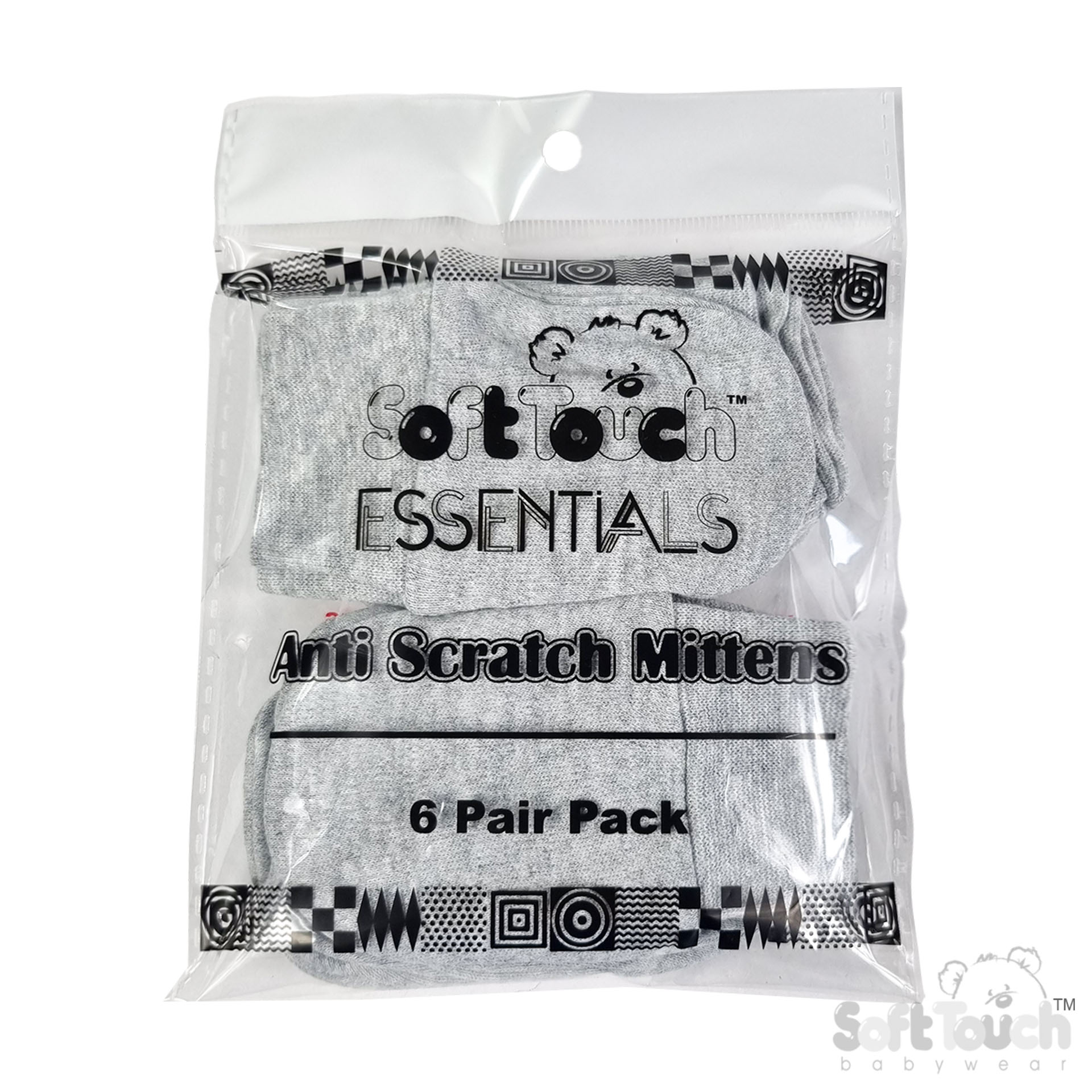 Grey Anti-Scratch Mittens No. P110-G-BP