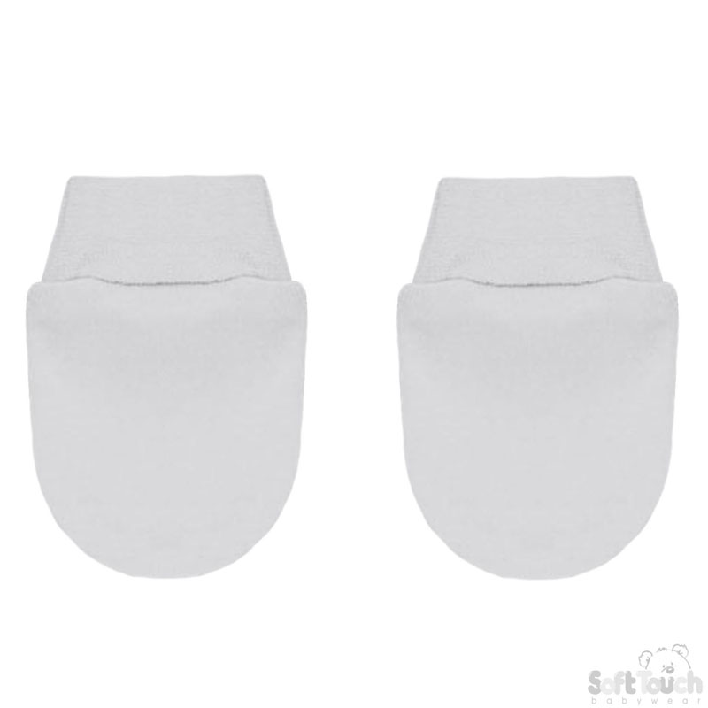 White Anti-Scratch Mittens No. P110-W-BP