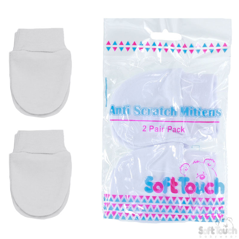White Anti-Scratch Mittens No.P110-W