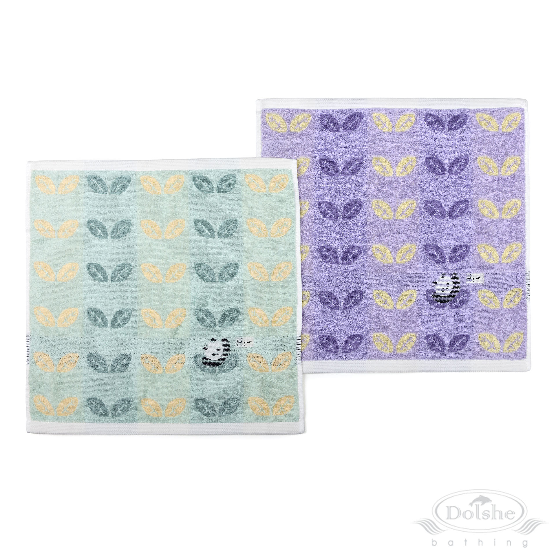 Deluxe Face Cloth No. P176 - Leaf/Panda