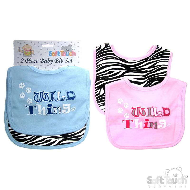 Two Piece Wild Thing & Zebra Printed Bib NoP3502