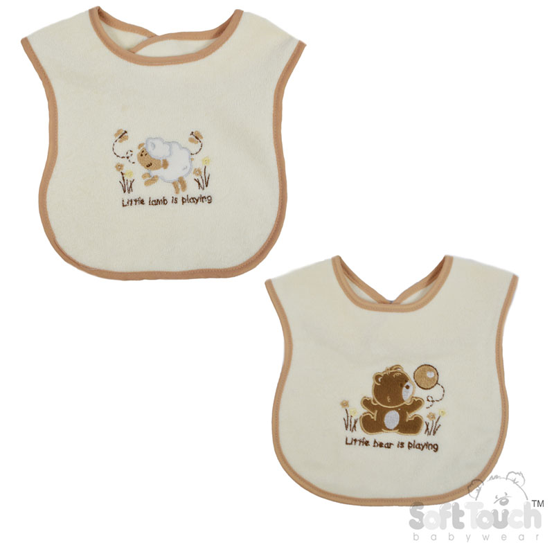 Baby Bibs No.P3571 (Ecru W/Emb)