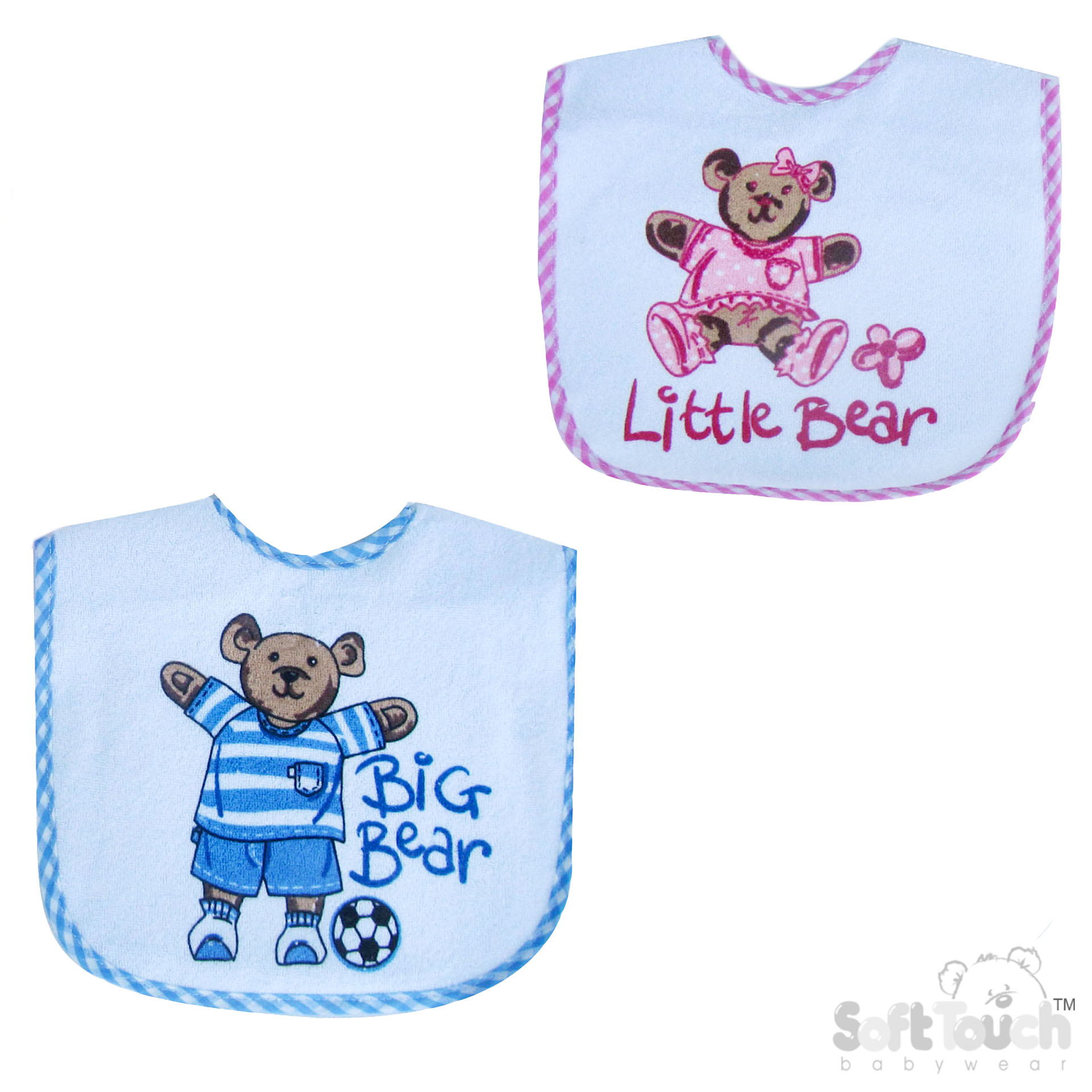 Terry Bear Velcro Bib W/PEVA Back No. P3580