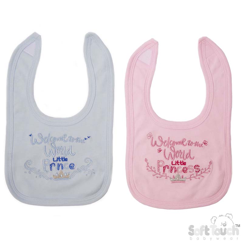 Pink/Blue Welcome to World Bib No. P3594-BP