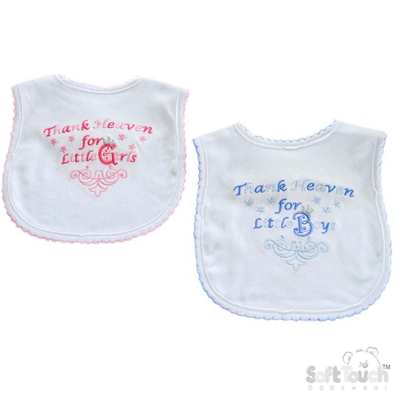 Thank Heaven For Little Girls/Boys Velcro Bib: P3597-