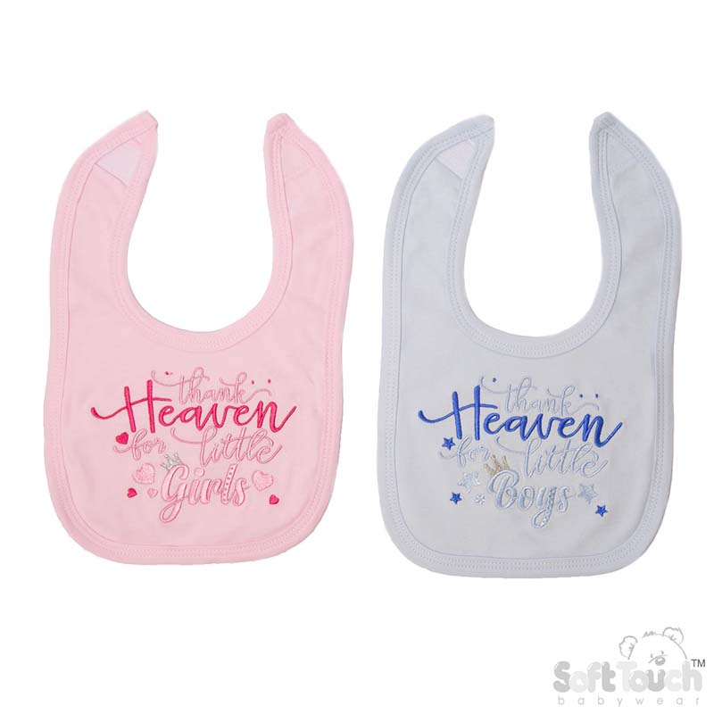 Pink/Blue Thank Heaven For..Bib No.P3599-PB-BP