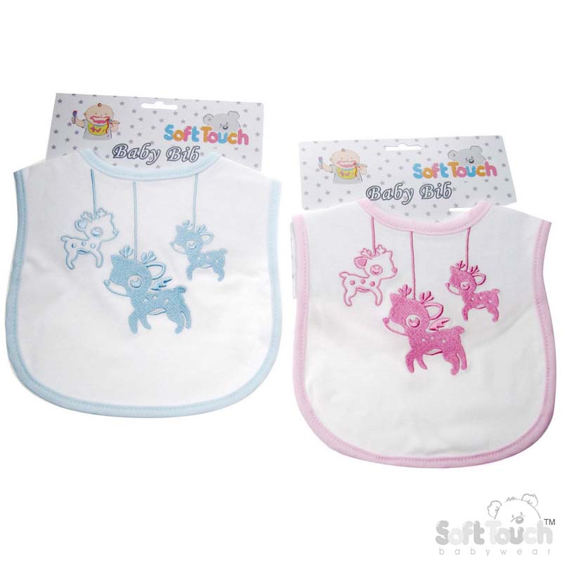 Emb.  Baby Bibs 'Rocking Deer' No.P3602-15