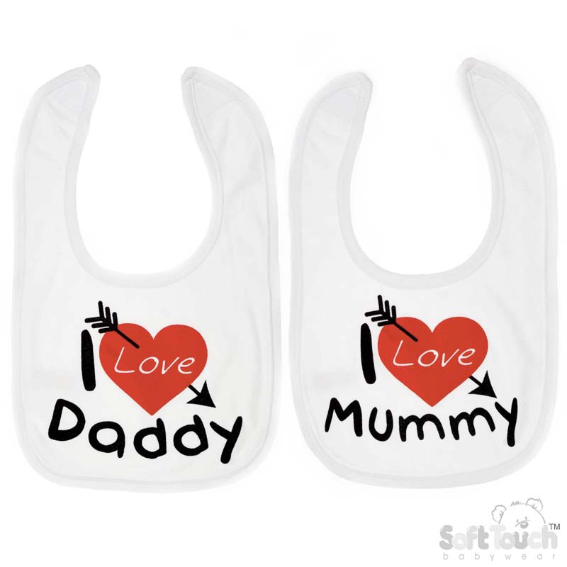 Rubber Print ' I Love.. Bibs No. P3604