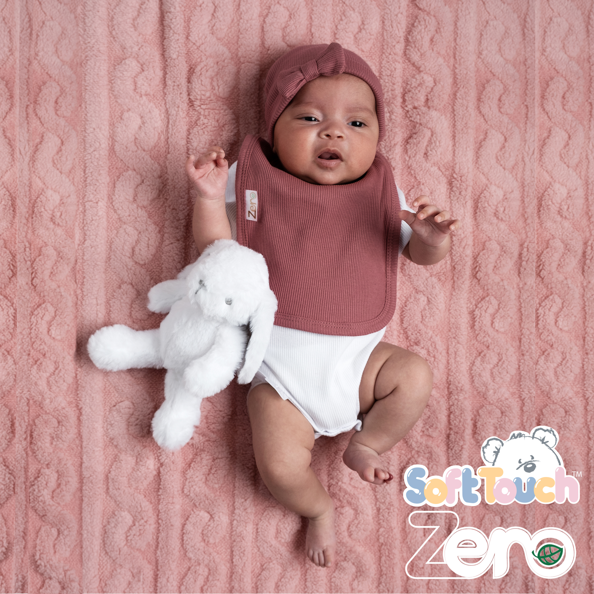 Deco Rose Ribbed Velcro Bibs No. P4500-DR