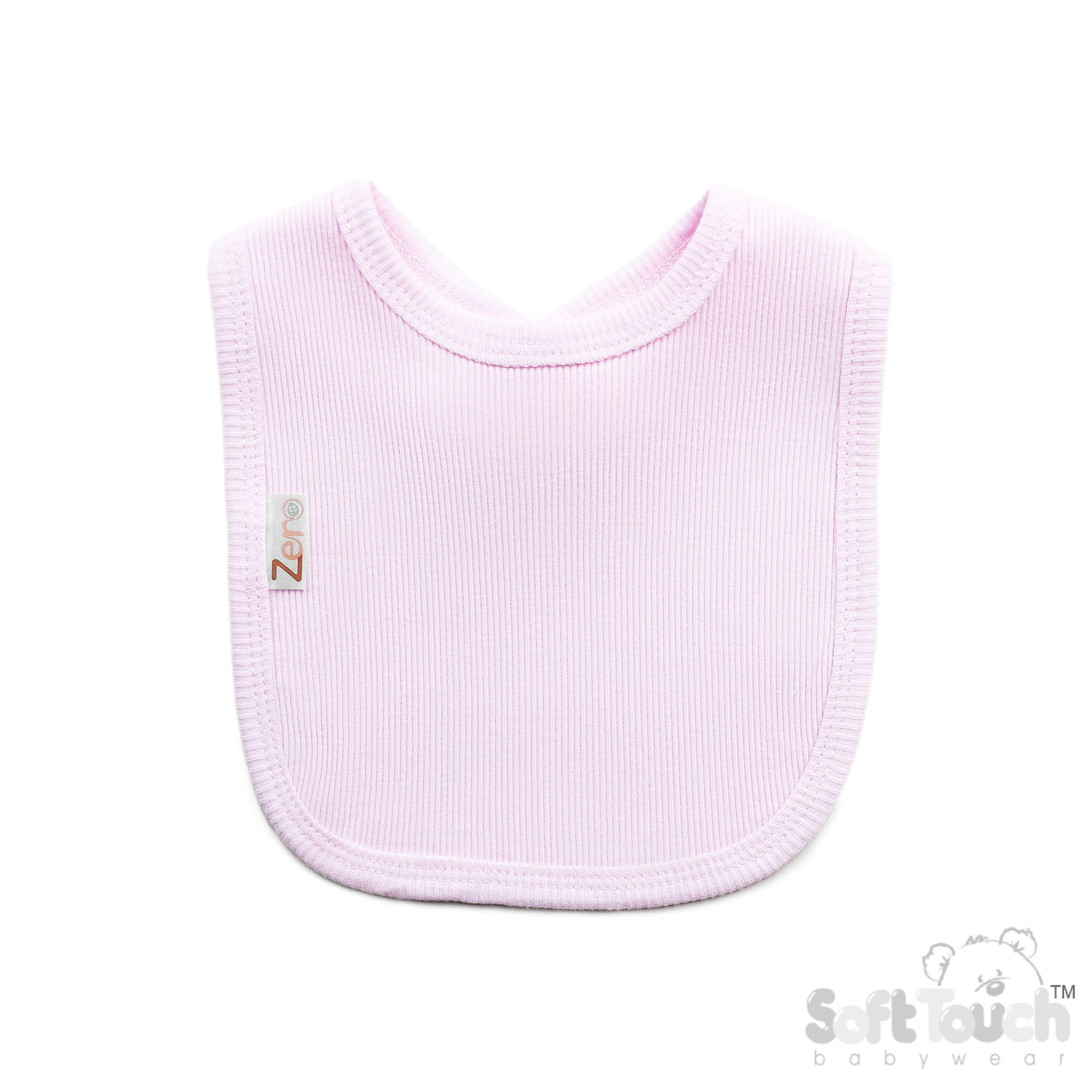 Pink Ribbed Velcro Bibs No. P4500-P