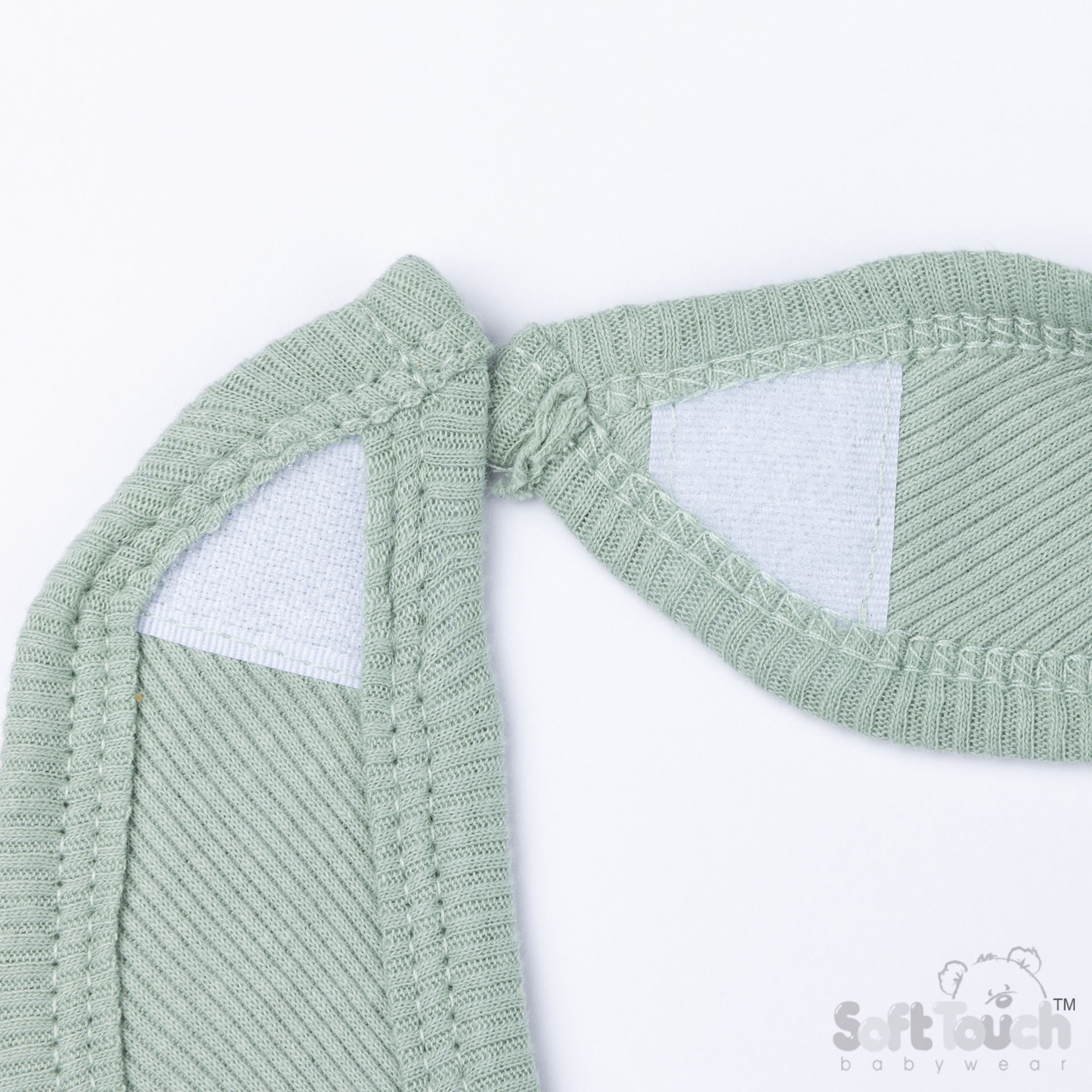 Sage Green Ribbed Velcro Bibs No. P4500-SG