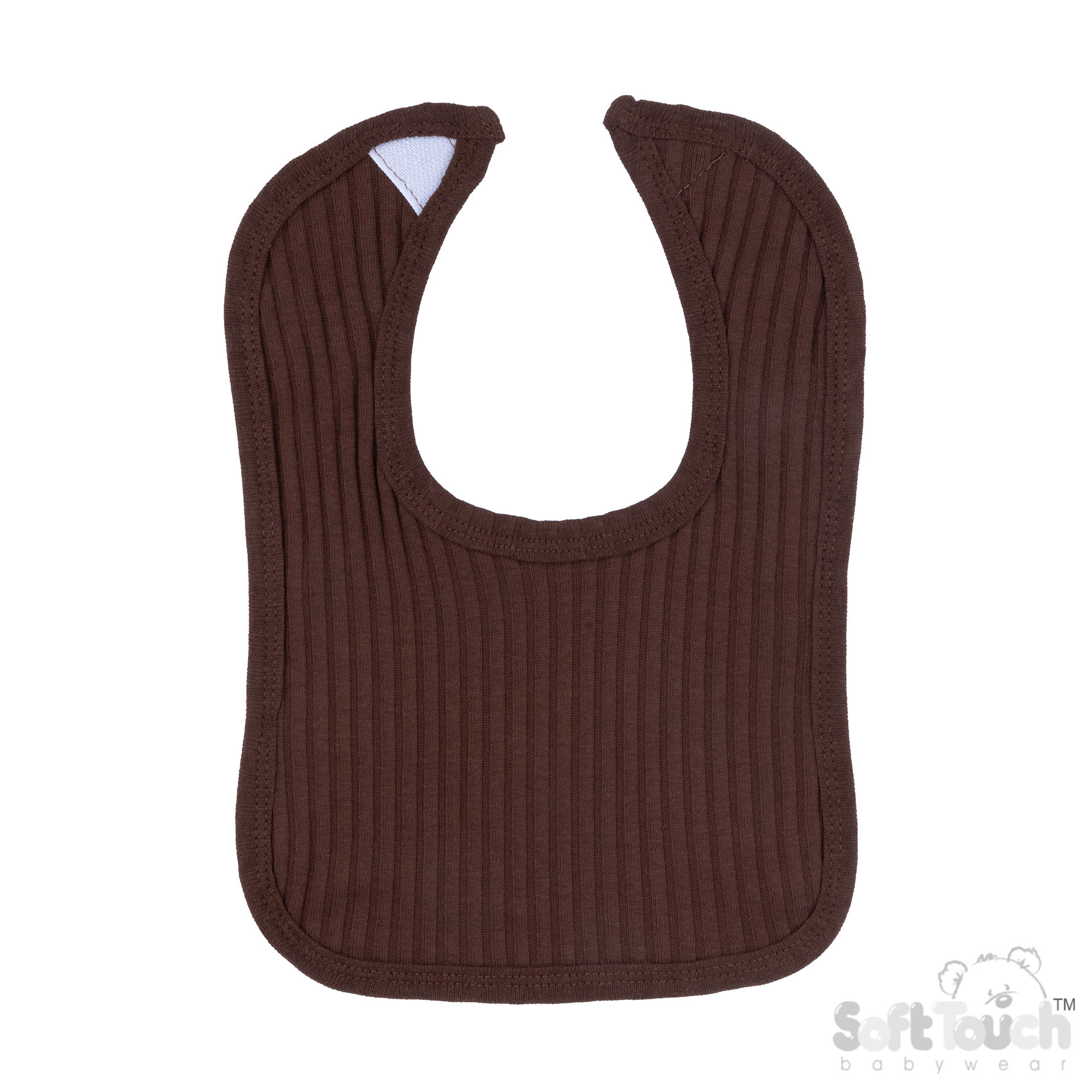 Chocolate Ribbed Velcro Bibs No. P4600-CH