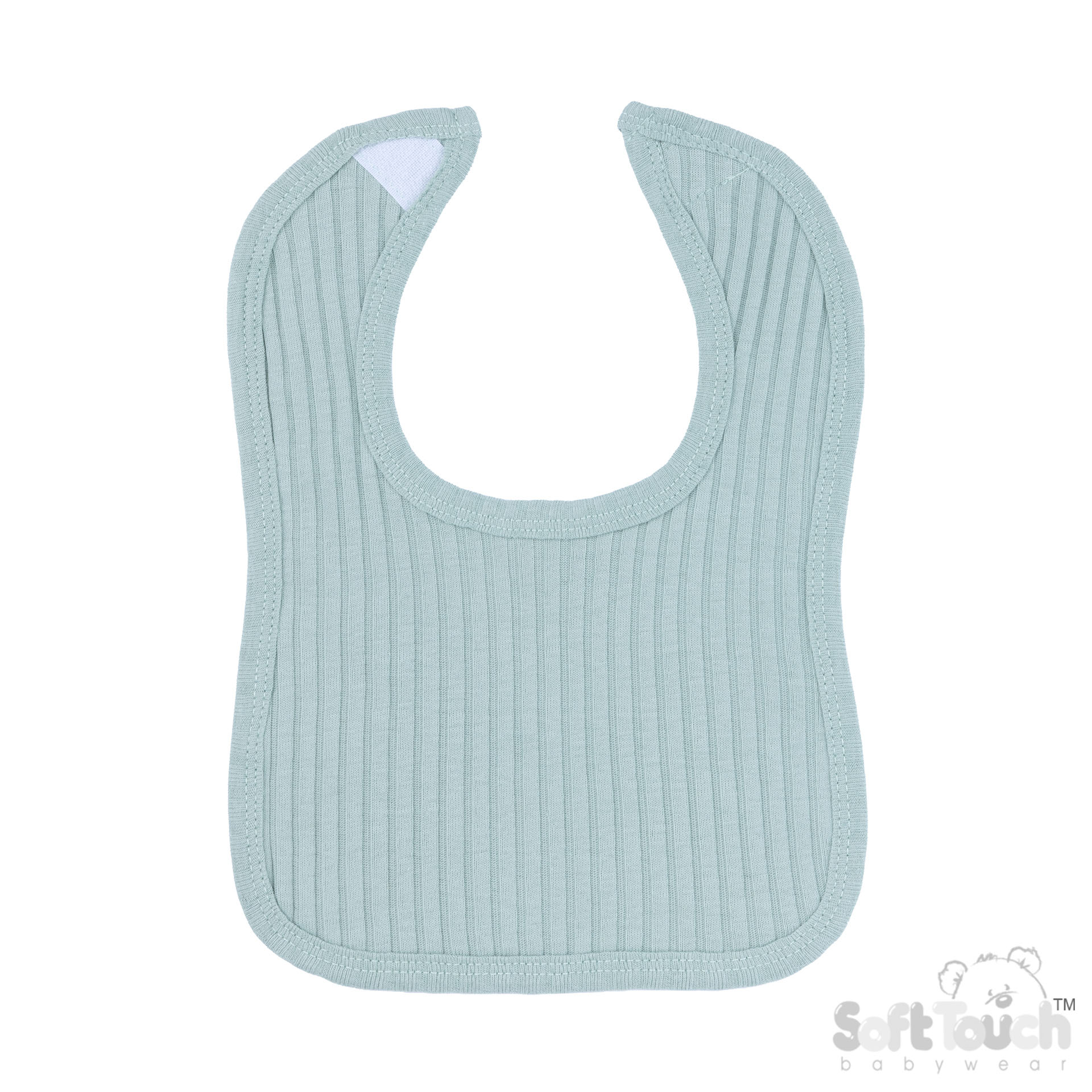 Sage Green Ribbed Velcro Bibs No. P4600-SG