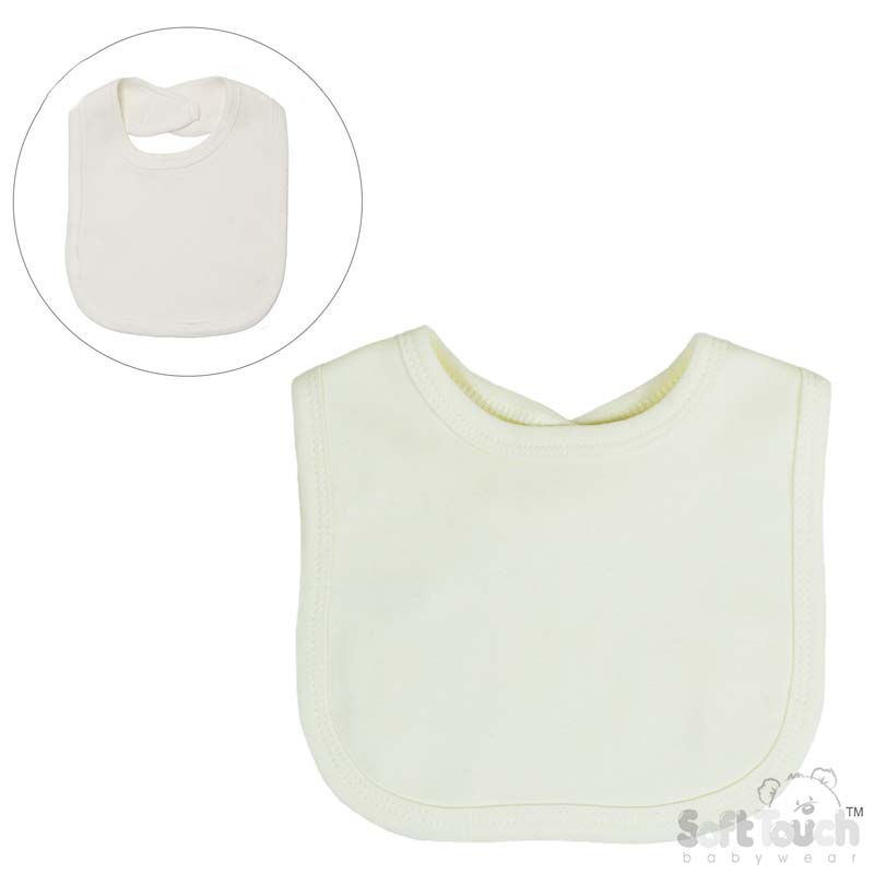 Baby Cream Velcro Bib No.P4621-C