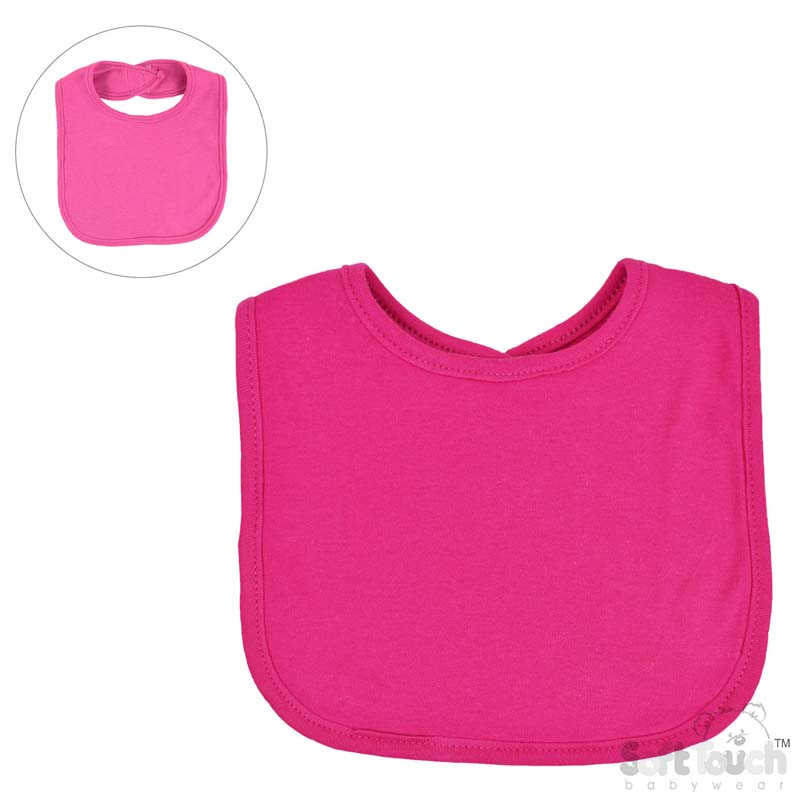 Plain Fuschia Velcro Bib No. P4624-F