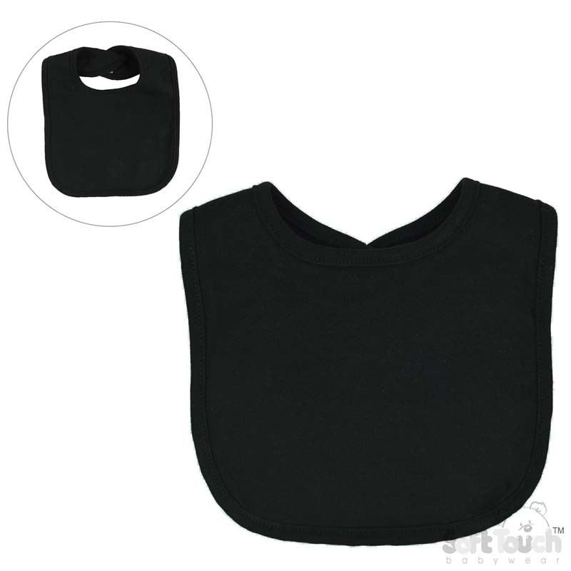 Plain Black Velcro Bib No. P4626-BLK