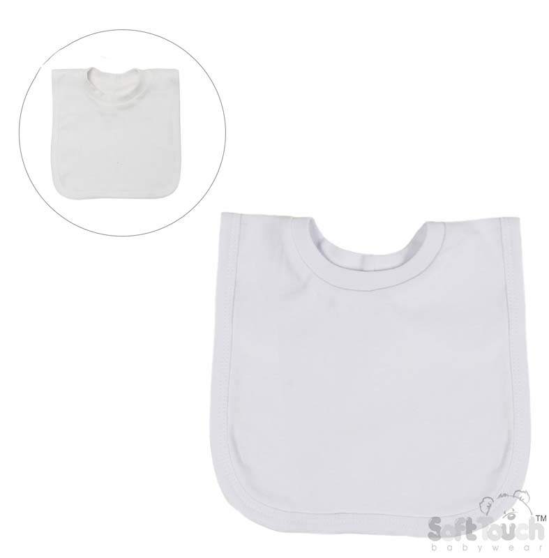 Baby White Pop-on Bib No. P4630-W