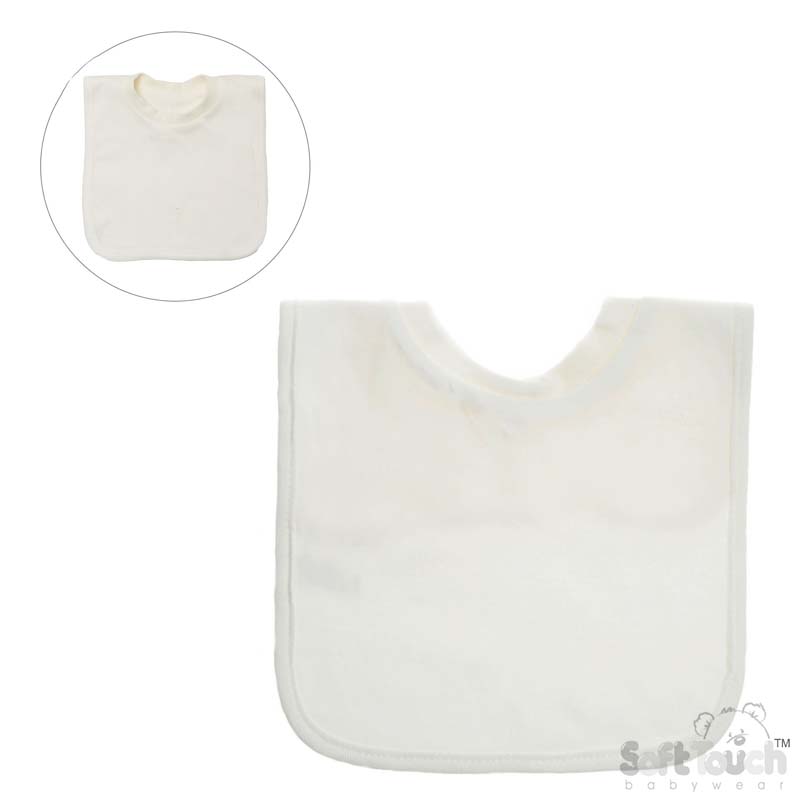Baby Cream Pop-On Bib No. P4631-C